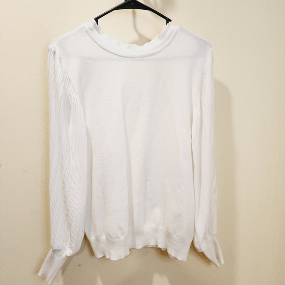 SIONI Milano White Pullover button Neck Sweater Top size M - Picture 1 of 14